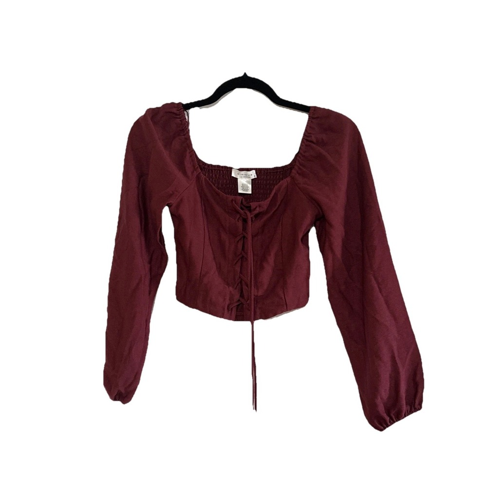 Kirious LA Peasant Corset Style‎ Balloon Sleeves Burgundy